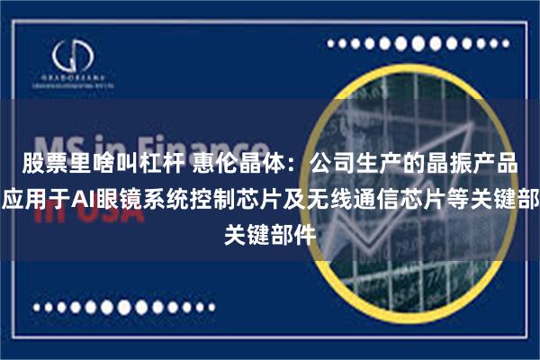 股票里啥叫杠杆 惠伦晶体：公司生产的晶振产品已应用于AI眼镜系统控制芯片及无线通信芯片等关键部件