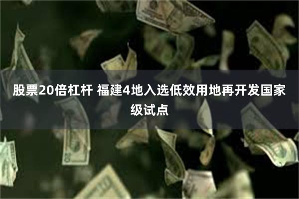 股票20倍杠杆 福建4地入选低效用地再开发国家级试点